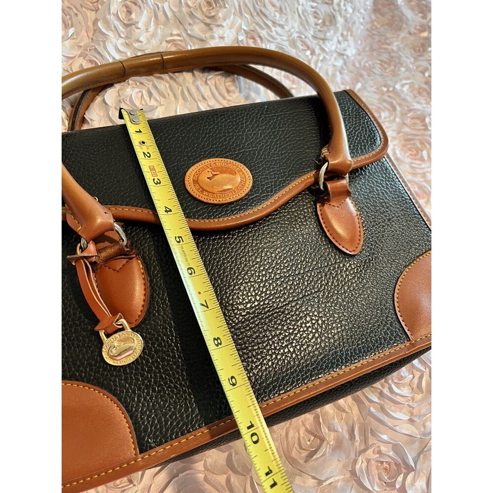 Dooney and Bourke, Black and Caramel, Large Leather Handbag, preowned - Picture 8 of 10